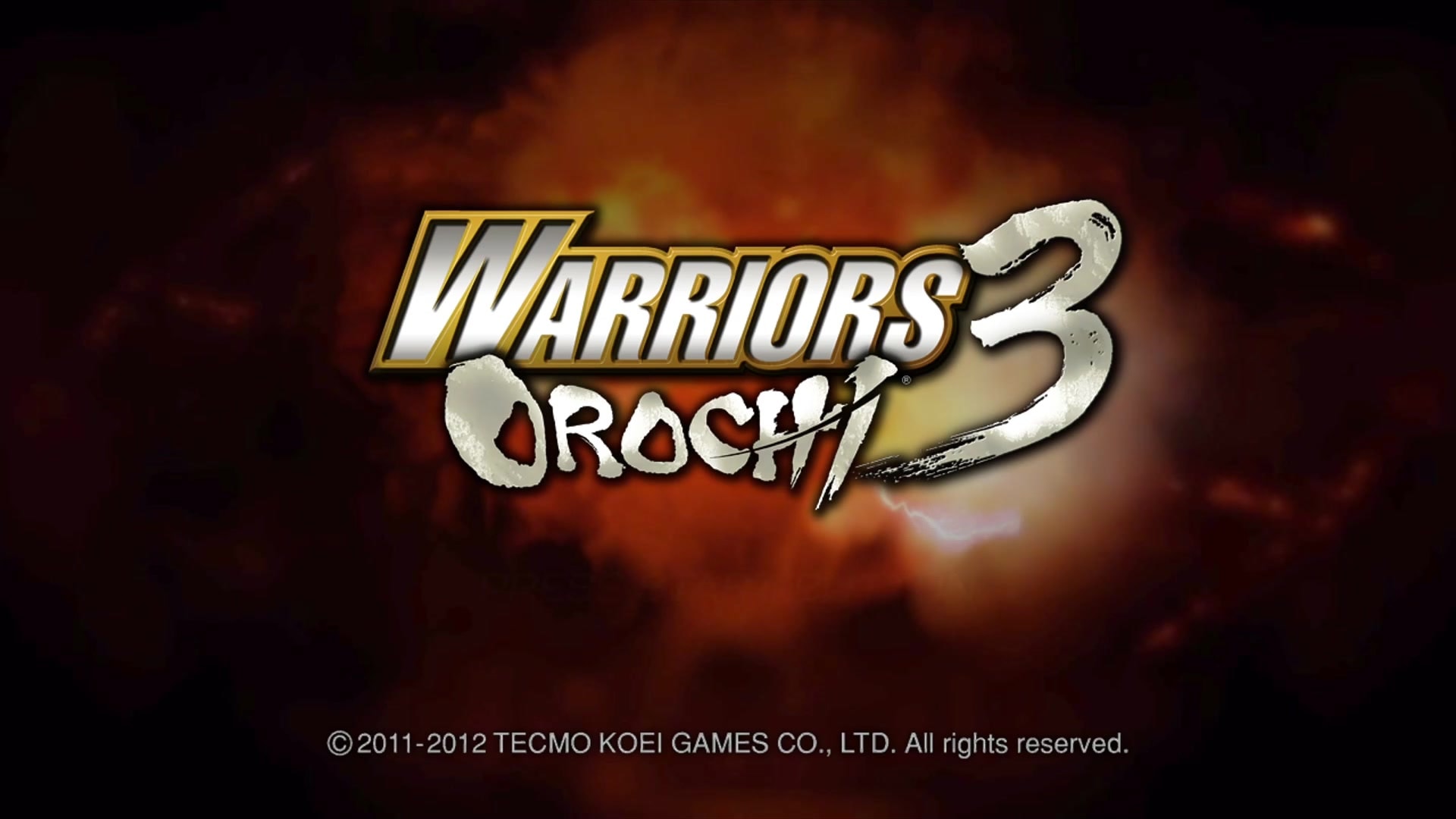 Warriors Orochi 3 title screen for Xbox 360